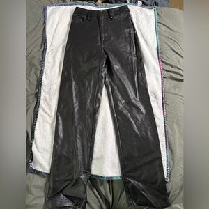 PacSun Shiny Black Leather Look Pants